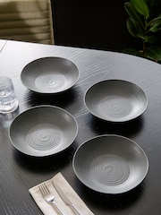 Set of 4 Charcoal Grey Kya Pasta Bowls - Image 2 of 4