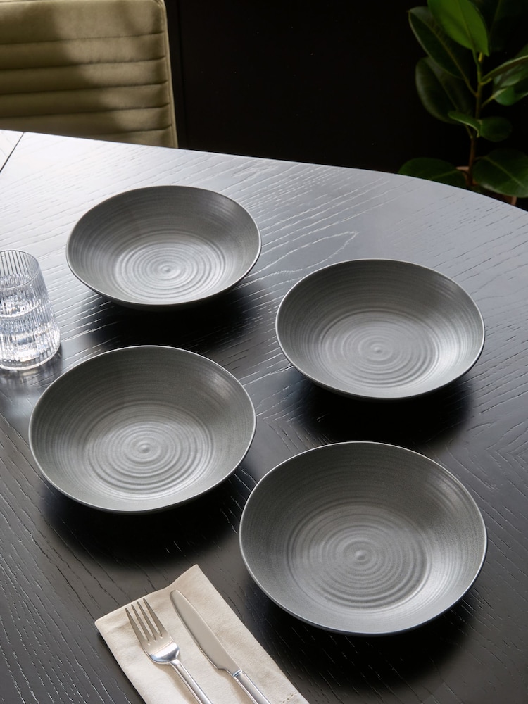 Set of 4 Charcoal Grey Kya Pasta Bowls - Image 2 of 4