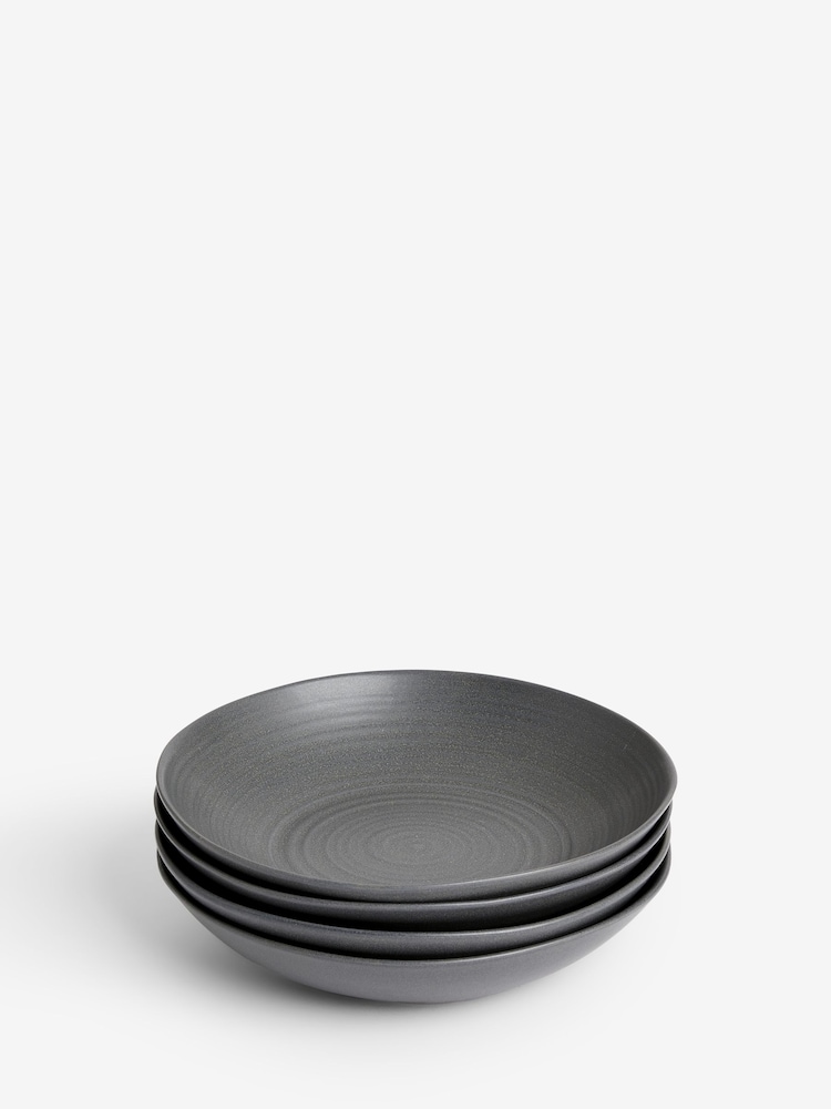 Set of 4 Charcoal Grey Kya Pasta Bowls - Image 4 of 4