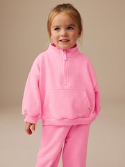 Fluro Pink Half Zip Sweatshirt (3mths-7yrs) - Image 1 of 7
