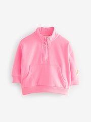 Fluro Pink Half Zip Sweatshirt (3mths-7yrs) - Image 4 of 7