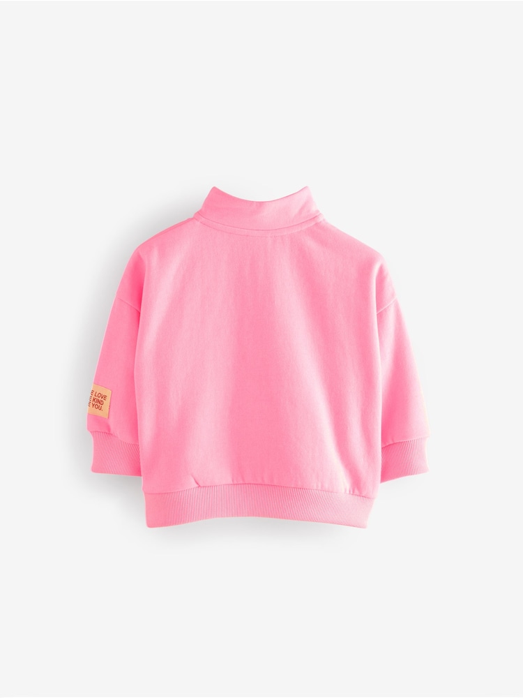 Fluro Pink Half Zip Sweatshirt (3mths-7yrs) - Image 5 of 7