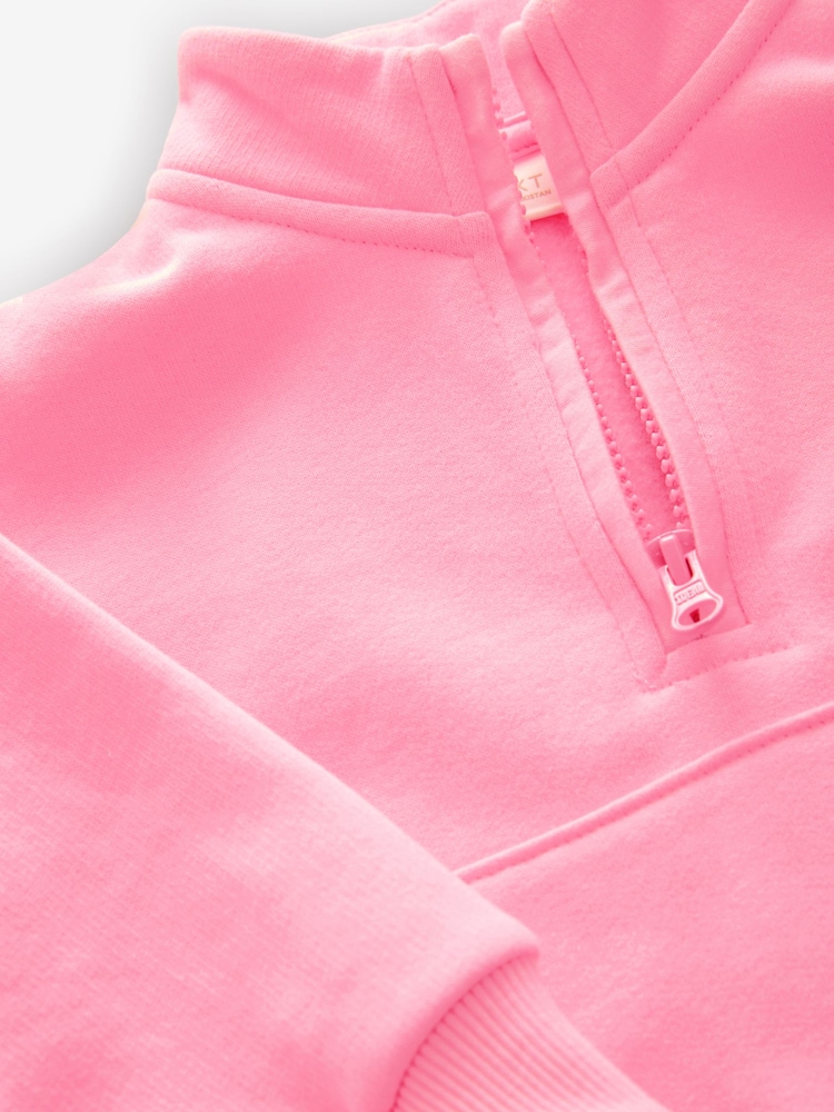 Fluro Pink Half Zip Sweatshirt (3mths-7yrs) - Image 6 of 7