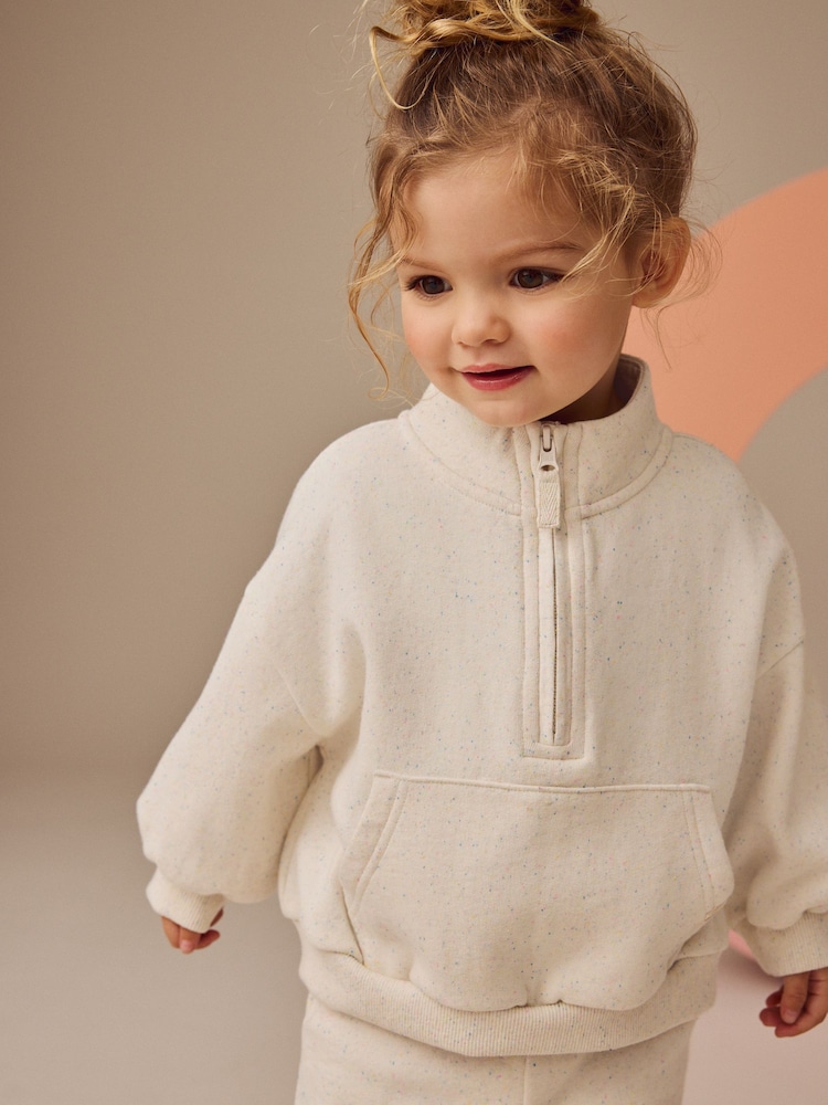 Oatmeal Half Zip Sweatshirt (3mths-7yrs) - Image 1 of 8