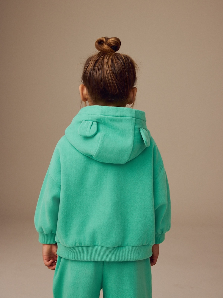Vert - Sweat à capuche zippé (3mths-7yrs) - Image 3 of 7