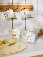 Set of 4 Floral Bunny Mugs - Image 1 of 3