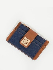 Dune London Blue Print Karra Turn Lock Card Holder - Image 1 of 6