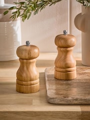 Natural Wood Country Filled Salt and Pepper Grinders - Image 1 of 3
