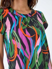 Roman Multi Contrast Leaf Print Stretch T-Shirt - Image 5 of 5