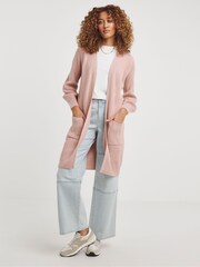JD Williams Pink Fisherman Rib Cardigan - Image 1 of 4