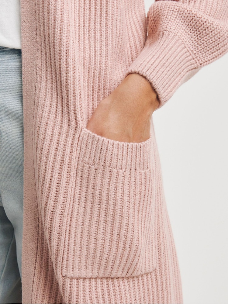 JD Williams Pink Fisherman Rib Cardigan - Image 4 of 4