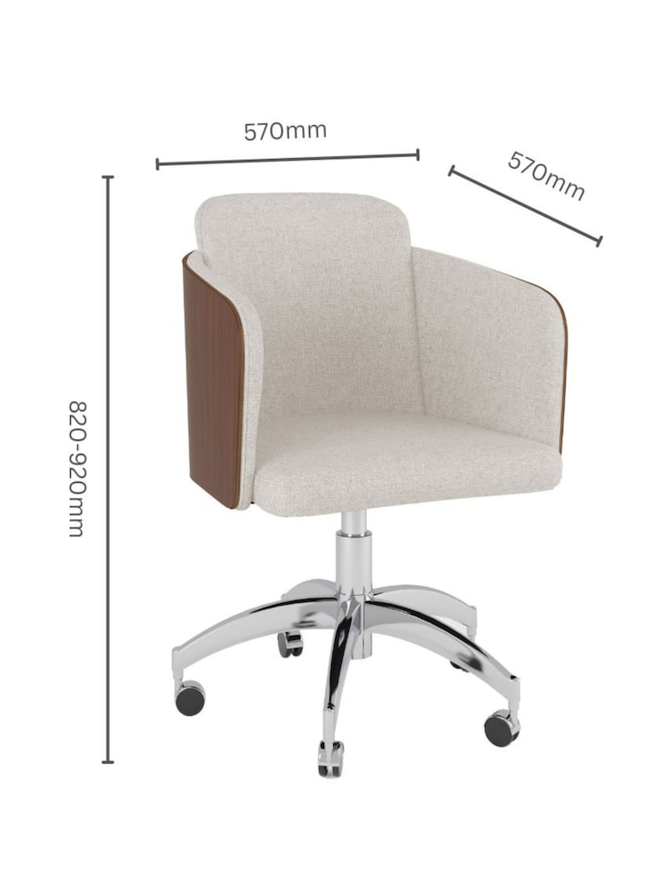 Jual Walnut San Francisco Fabric Office Chair - Image 5 of 5