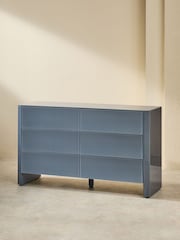 MADE.COM Blue Glass Eleni 6 Drawer Wide Chest of Drawers - Image 2 of 6