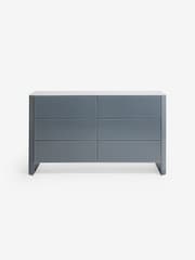 MADE.COM Blue Glass Eleni 6 Drawer Wide Chest of Drawers - Image 5 of 6