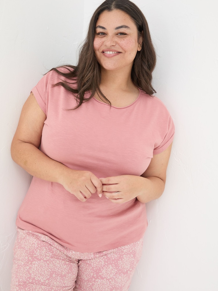 FatFace Ivy Organic Cotton Blush Pink T-Shirt - Image 8 of 8 FatFace Ivy Organic Cotton Blush Pink T-Shirt - Image 8 of 8