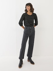 FatFace Penny Black Stripe Top - Image 3 of 7