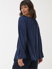 FatFace Lily Blue Navy Spot Top - Image 2 of 5