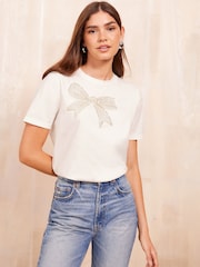 Friends Like These White Round Neck Logo T-Shirt - Image 3 of 4