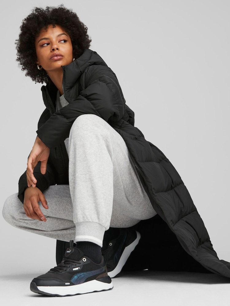 Puma Black Womens Long Hooded Down Coat - Image 2 of 5
