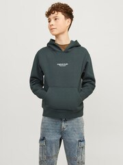 JACK & JONES JUNIOR Grey Logo Hoodie - Image 1 of 7