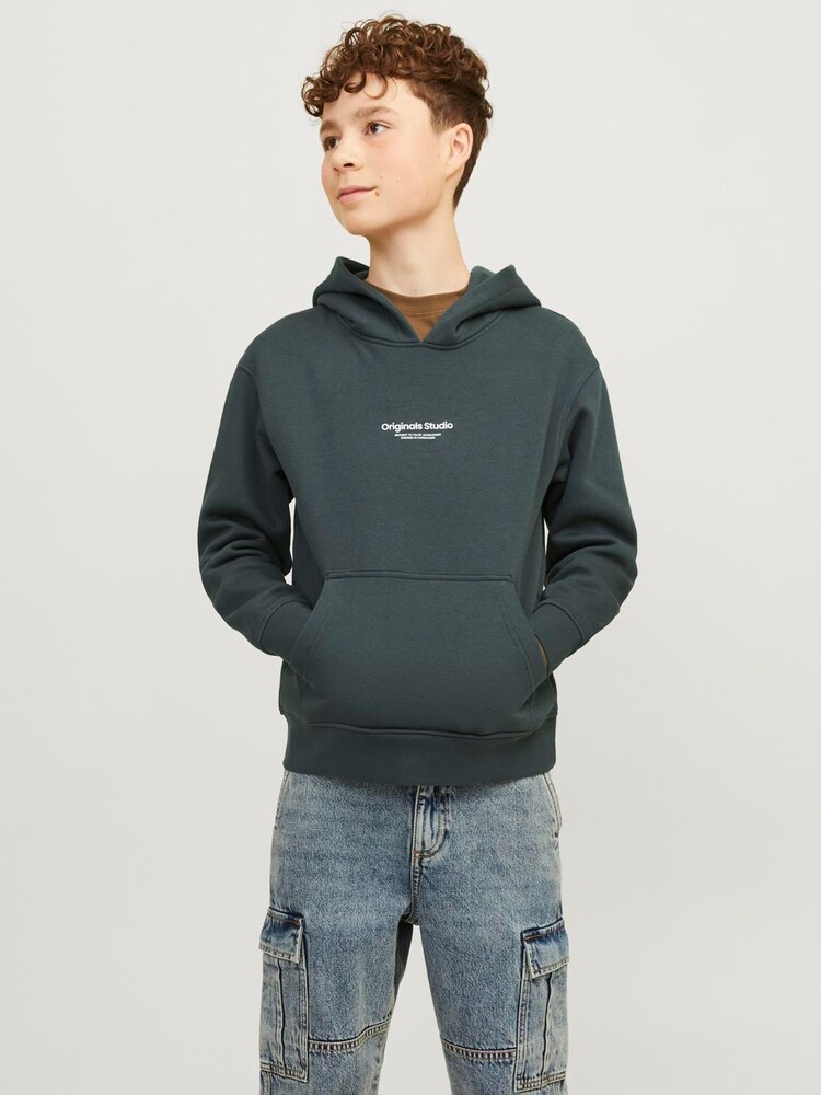 JACK & JONES JUNIOR Grey Logo Hoodie - Image 1 of 7