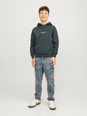 JACK & JONES JUNIOR Grey Logo Hoodie - Image 4 of 7