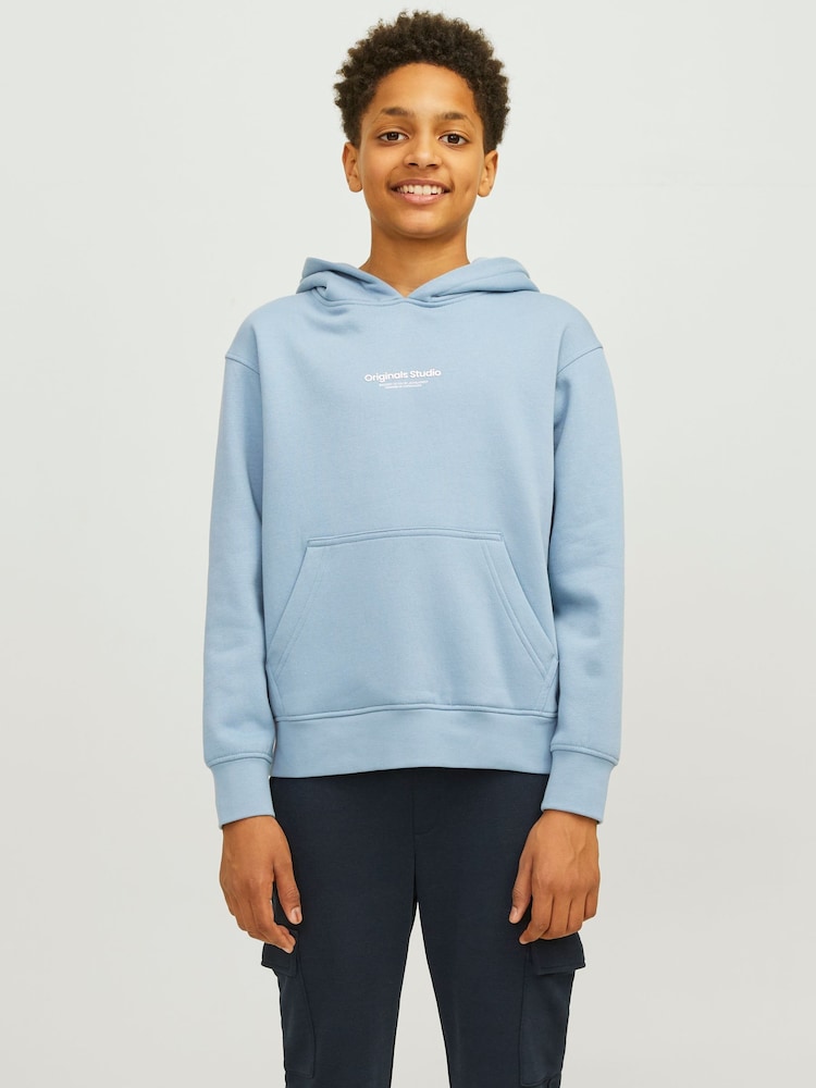 JACK & JONES JUNIOR Grey Logo Hoodie - Image 1 of 7