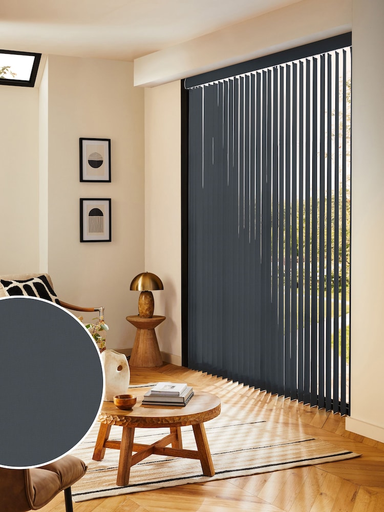 Grey Leo Made to Measure Vertical Blinds - Image 1 of 8