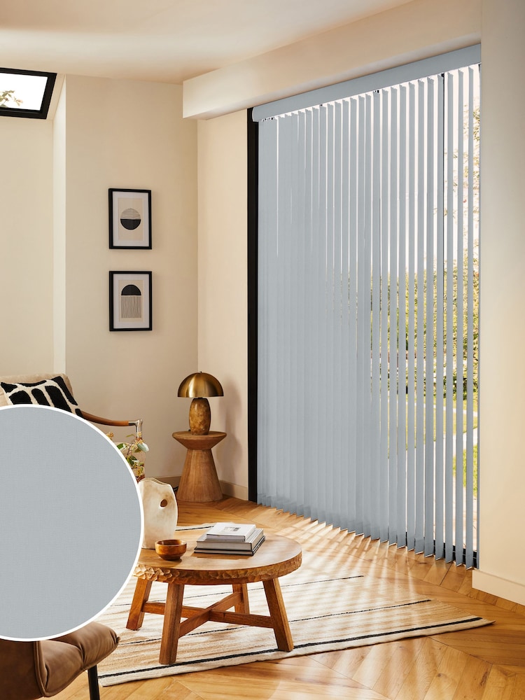 Grey Leo Made to Measure Vertical Blinds - Image 1 of 8