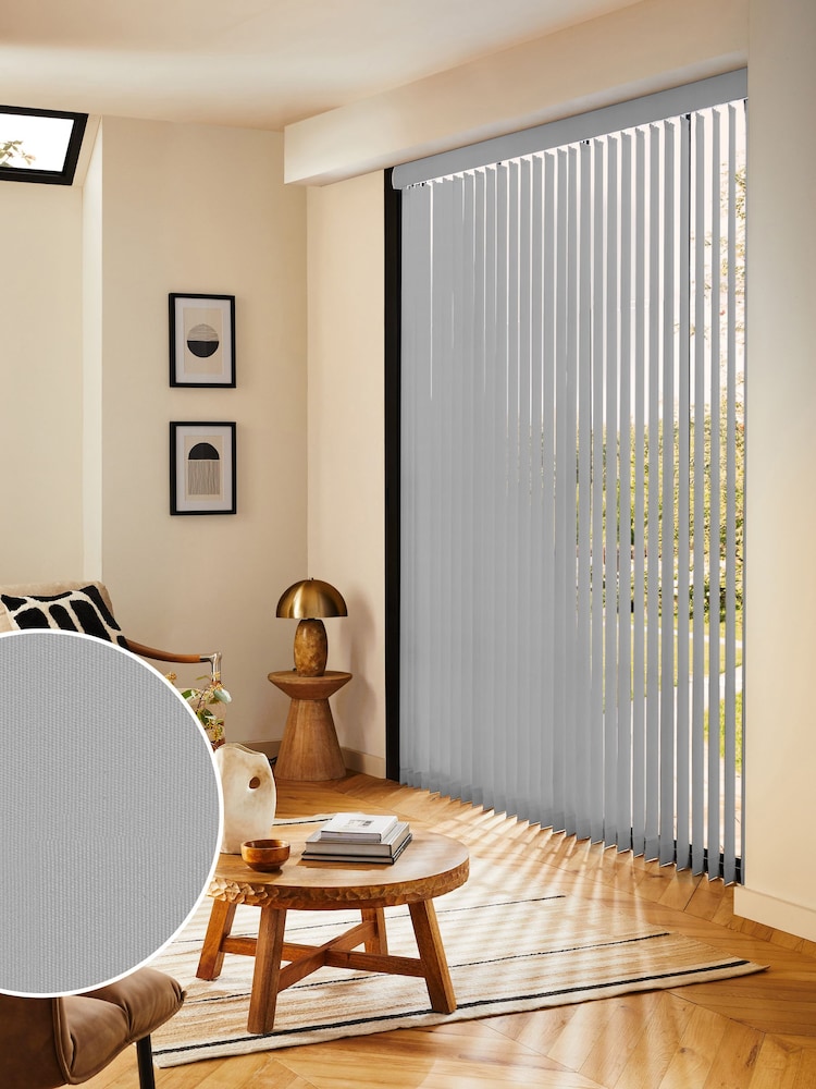Grey Picce Blackout Made to Measure Vertical Blinds - Image 1 of 8