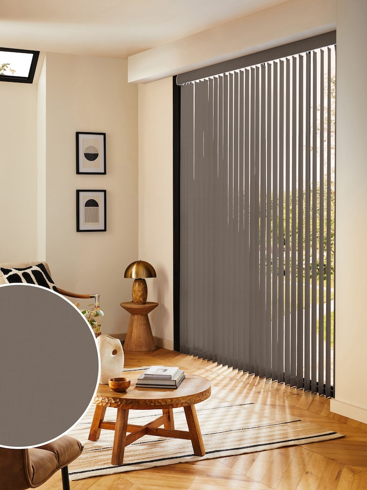 Brown Leo Made to Measure Vertical Blinds - Image 1 of 8