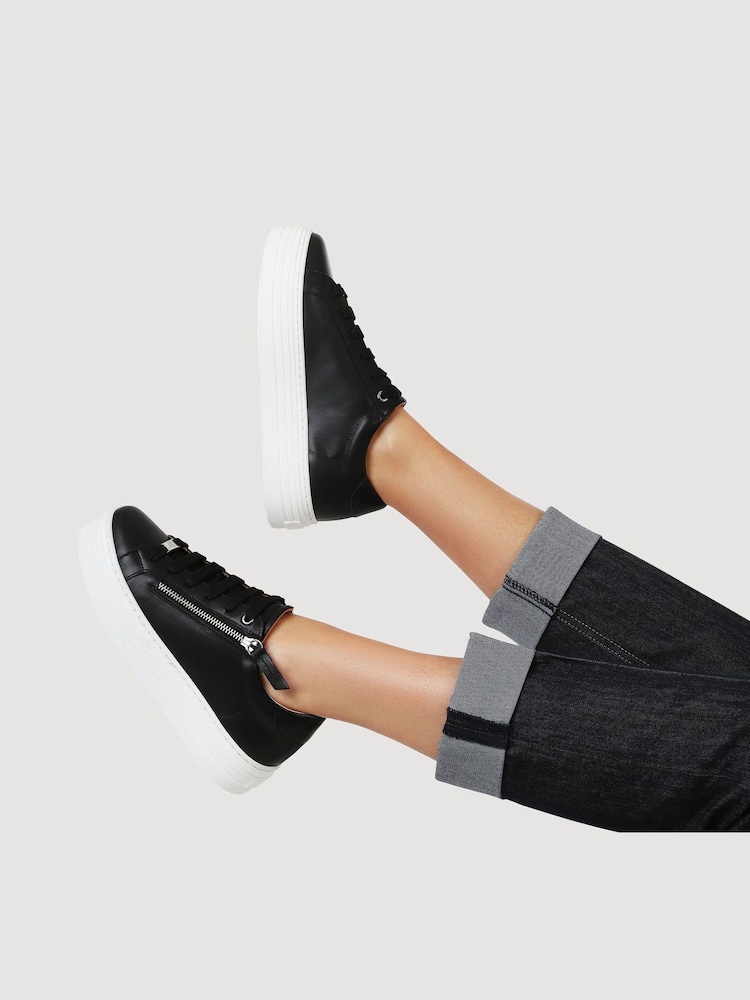 Negro - Jones Bootmaker Amaliada Leather Platform Trainers - Imagen 1 de 6 Negro - Jones Bootmaker Amaliada Leather Platform Trainers - Imagen 1 de 6