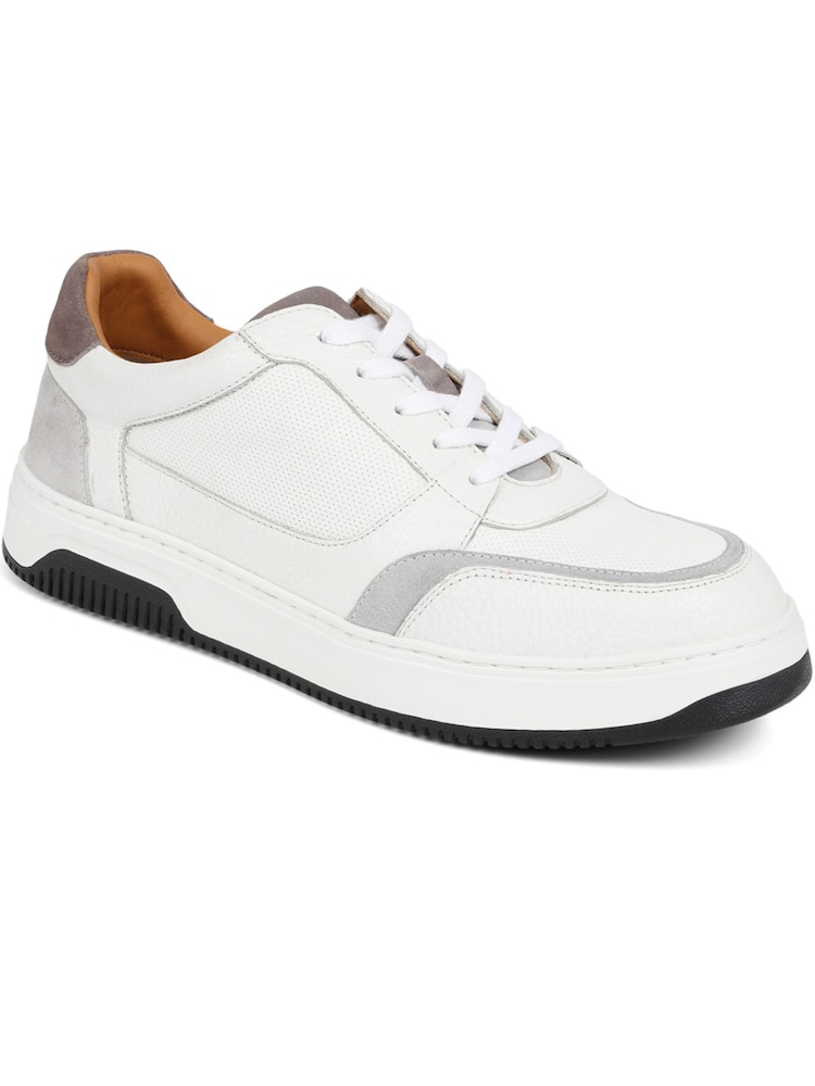 Pavers White Lace-Up Leather Trainers - Image 2 of 5