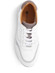 Pavers White Lace-Up Leather Trainers - Image 3 of 5