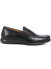 Pavers Black Slip-On Leather Loafers - Image 1 of 5