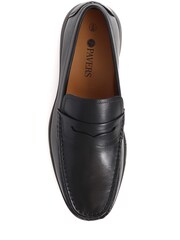 Pavers Black Slip-On Leather Loafers - Image 3 of 5