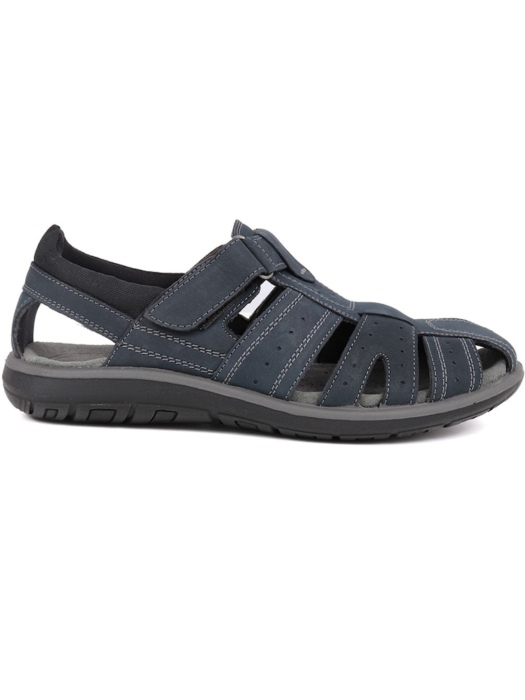 Pavers Blue Pavers Leather Touch Fastening Brown Sandals - Image 2 of 5 Pavers Blue Pavers Leather Touch Fastening Brown Sandals - Image 2 of 5