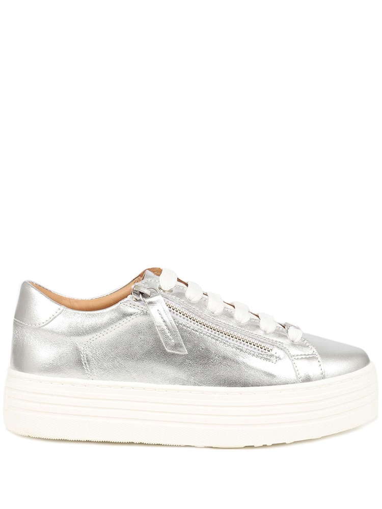 Plateado - Jones Bootmaker Amaliada Leather Platform Trainers - Imagen 2 de 5 Plateado - Jones Bootmaker Amaliada Leather Platform Trainers - Imagen 2 de 5