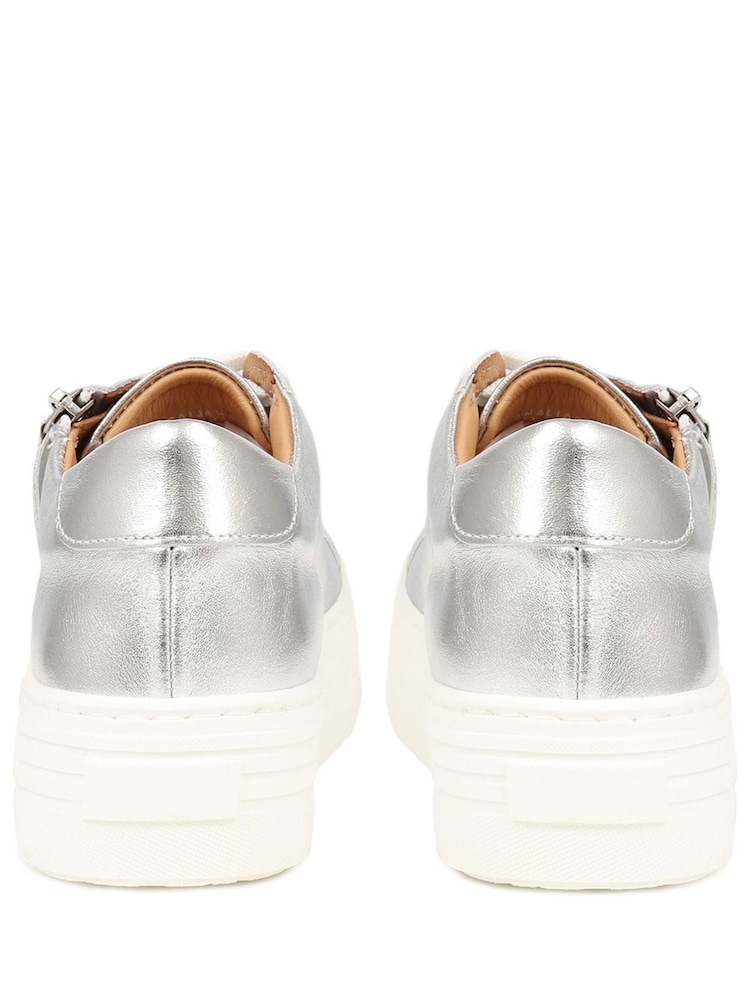 Jones Bootmaker Silver Amaliada Leather Platform Trainers - Image 6 of 6 Jones Bootmaker Silver Amaliada Leather Platform Trainers - Image 6 of 6
