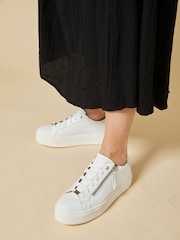 Jones Bootmaker Amaliada Leather Platform Trainers - Image 1 of 6