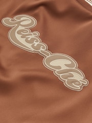 Reiss Tobacco/Ecru Almo Ché Satin Effect Embroidered Bomber Jacket - Image 5 of 5