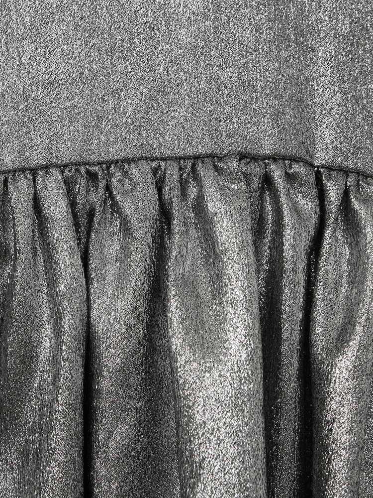 Reiss Silver Joy 13-14 yrs Metallic Fit and Flare Dress - Image 4 of 4