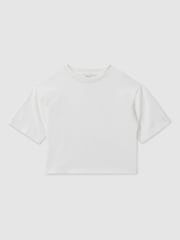 Reiss Ivory Cassy 4-9 yrs Oversized Cotton Crew-Neck T-Shirt - Image 2 of 5