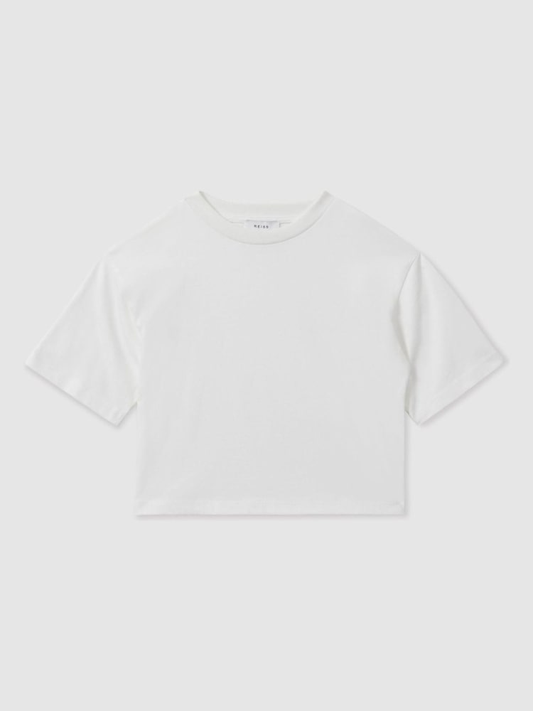 Reiss Ivory Cassy 4-9 yrs Oversized Cotton Crew-Neck T-Shirt - Image 2 of 5