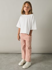 Reiss Ivory Cassy 4-9 yrs Oversized Cotton Crew-Neck T-Shirt - Image 3 of 5