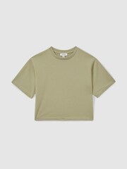 Reiss Sage Cassy 13-14 yrs Oversized Cotton Crew-Neck T-Shirt - Image 1 of 4