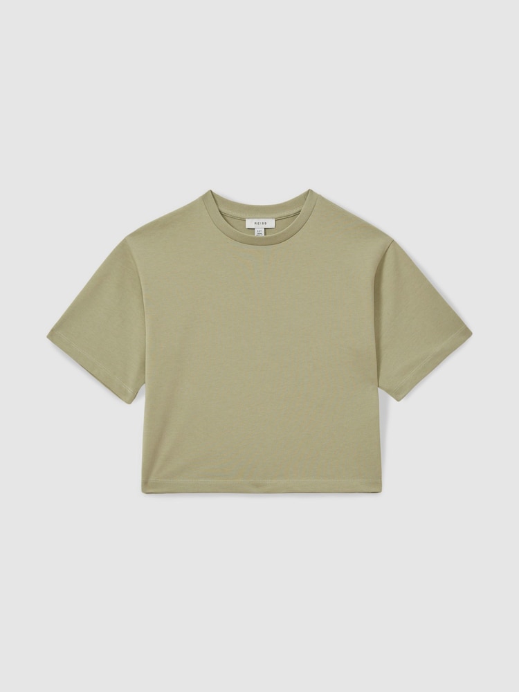 Reiss Sage Cassy 13-14 yrs Oversized Cotton Crew-Neck T-Shirt - Image 1 of 4