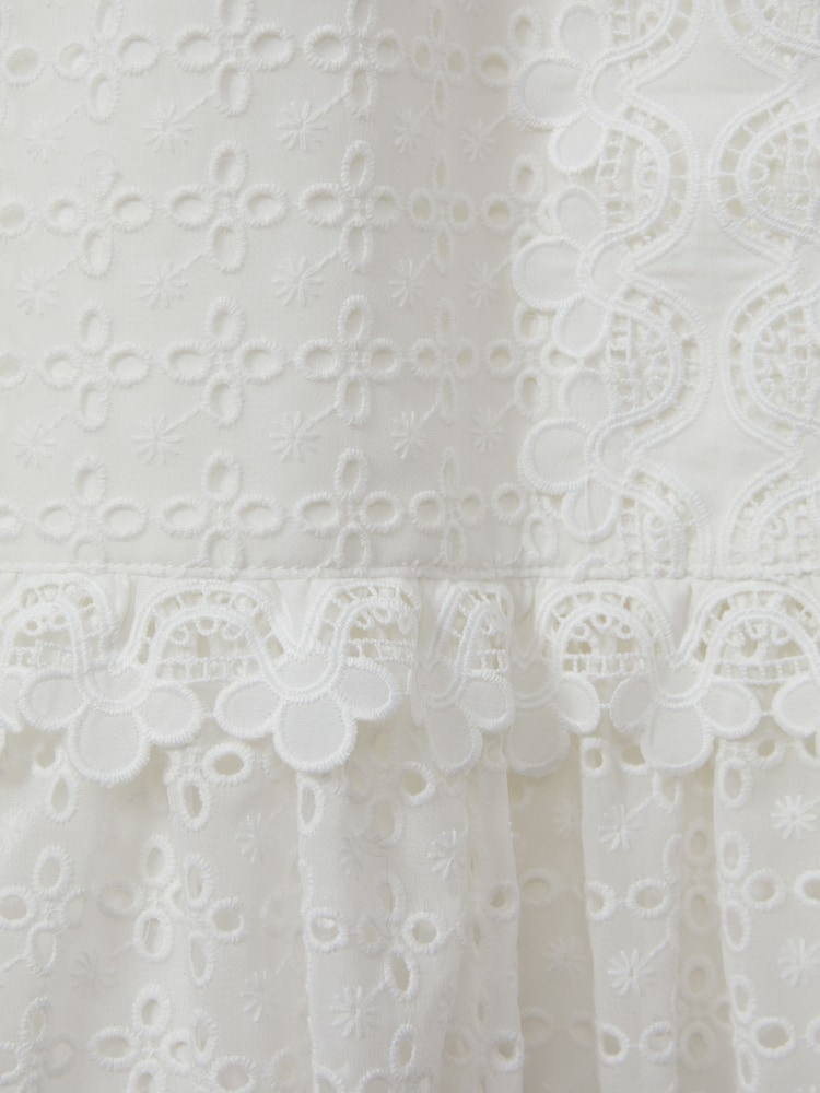 Reiss Ivory Zadie 4-9 yrs Lace Flared Sleeve Dress - Image 4 of 4