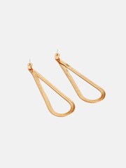 Jigsaw Gold Plated Snake Chain Loop Earrings - Image 3 of 4