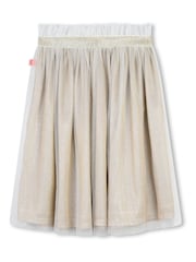 Billieblush Gold 2-layer Glitter Mesh Midi Skirt - Image 2 of 3